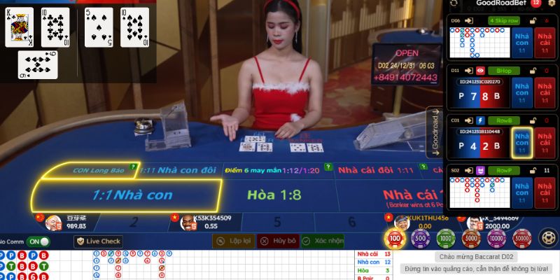 Giao diện game bài Baccarat